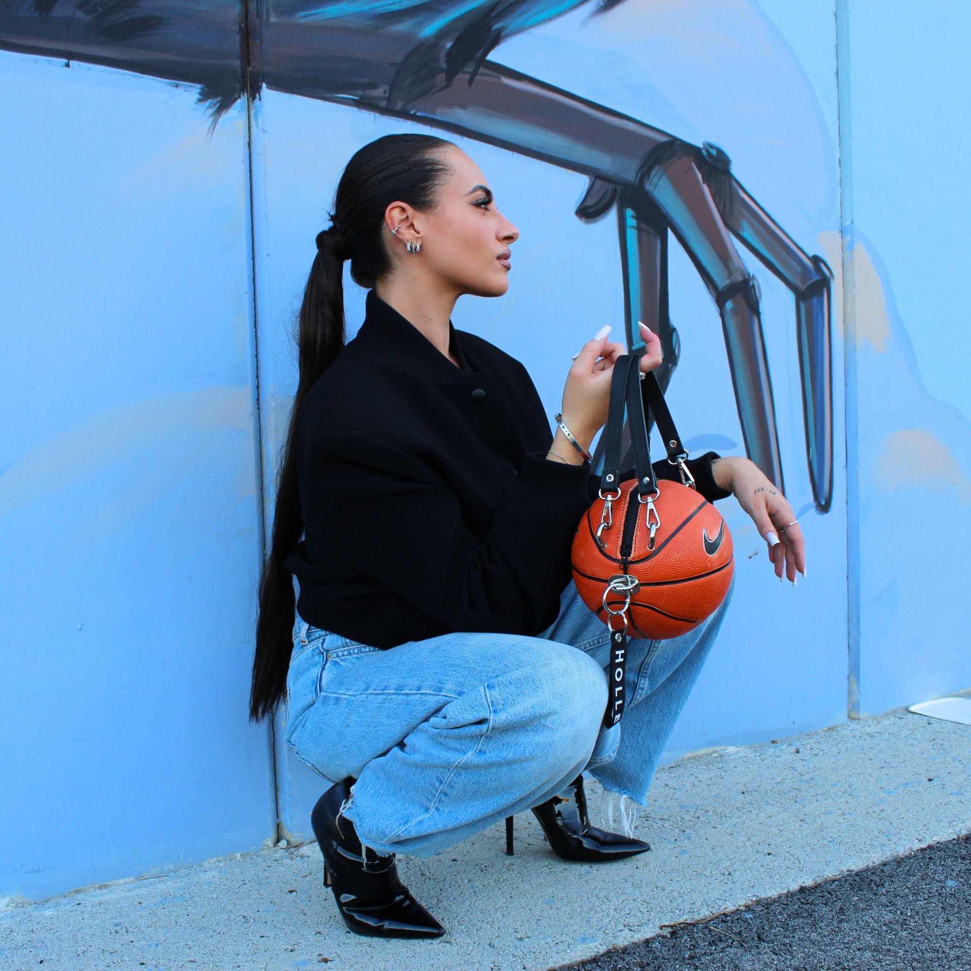 basketball bag, mini borsa a mano arancio, mini swoosh